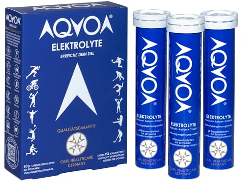 AQVOA® ELEKTROLYTE SPORTPACK: 3x20 Brausetabletten (3er Pack) | Vertraut von deutschen Olympioniken für superschnelle Hydration, von A-Lizenz-Trainern empfohlen & für Profisportler getestet
