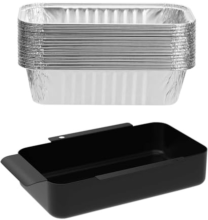 G416-0015-W1 Grillfettpfanne Ersatz für CharBroil Performance Seires | Für 463331221 463242716 463365021 9328812P06 G325-5703-W1 Fettauffangschale mit 10er-Pack Aluminium-Einweg-Ölauffangwannen
