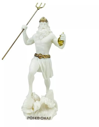 Poseidon Griechischer Gott des Meeres, Neptun-Statue, Skulptur, Figur, 18 cm
