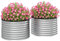 Outsunny Lot de 2 jardinières surélevées kit de jardinière Ronde surélevée Fonds Ouverts Joints en Caoutchouc protecteurs en Acier galvanisé Argent