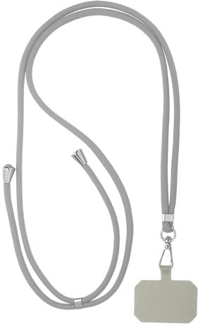 PATIKIL Smart Phone Lanyard, Universal Cell Phone Lanyard Adjustable Crossbody Strap Patch with Neck Strap Fits Most Smartphones, Light Grey