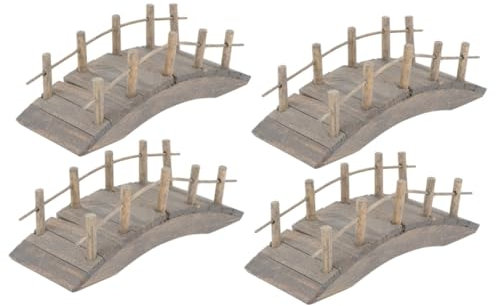 ibasenice 2sets Mini Wooden Arch Bridge Garden House Mini Garden Decorations Garden Bridges Miniature Mini House Decor Bridge Figurine Accessories Bridge for Garden Pond Outdoor Decor 2pcs*2