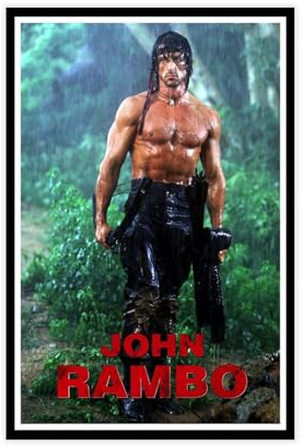 John Rambo Filmposter auf Leinwand, Wandkunst, Dekordruck, Gemälde für Wohnzimmer, Schlafzimmer, Dekoration, 30 x 45 cm