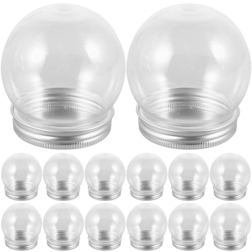 SOLUSTRE 16 Stück DIY Schneekugel Set Transparente Kunststoffkugeln Mit Schraubverschluss Wiederverwendbare Für Kreative Wohnaccessoires Und Bastelprojekte