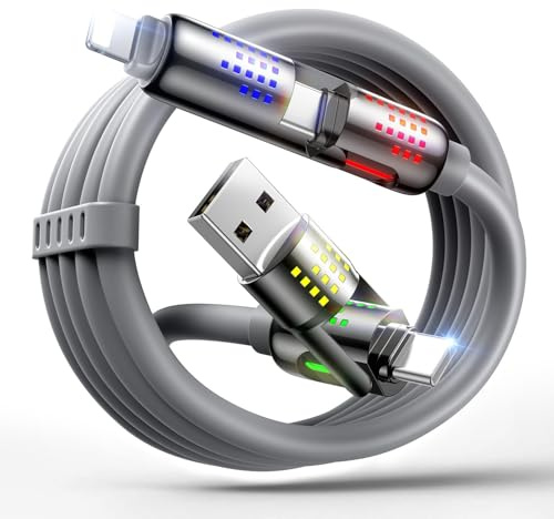MAGIC JOHN USB C to C Charger Cable, 240W Fast Charge 1.2M/4FT, Gray | Fast Charging & Data Sync Silicone Multi Charging Cable for iPhone 17/16/15, iPad Pro, Samsung Galaxy, MacBook Pro