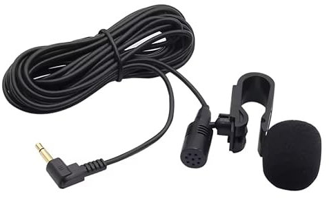 Auto Microphone de Voiture 3,5mm Aux Micro Externe avec Pince pour Autoradio GPS Navigation | 3 Mètres