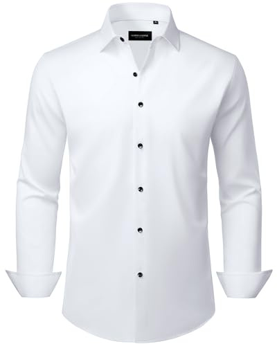 Alimens & Gentle Men's Long Sleeve Shirt Business Formal Button Down Dress Shirts