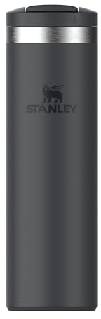 Stanley 1913 Transit Flip Top Mug 0.47L - Black 2.0 | Mantiene 5 Ore Caldo - 8 Ore Freddo - Lavabile in Lavastoviglie - A Prova di Perdite - Compatibile con Portabicchieri Auto