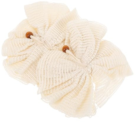 Didiseaon Bolas de Baño de 2 Piezas de Fibra de Agave Natural, Exfoliante Corporal para Ducha, Herramienta Práctica para Baño y Limpieza, Color Beige, Esponja Vegetal para Uso Diario