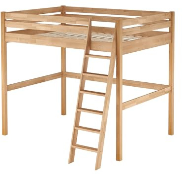 Erst-Holz Robustes Doppelbett-Hochbett Stockbett 140x200 Buche Natur mit wählbarem Zubehör V-60.24-14
