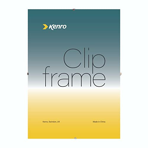 Kenro Clip Frame 8x6 / 15x20cm with Glass Front for Posters, Certificates, Drawings & Illustrations. Contemporary Poster Frame with Metal Clips - KCF003