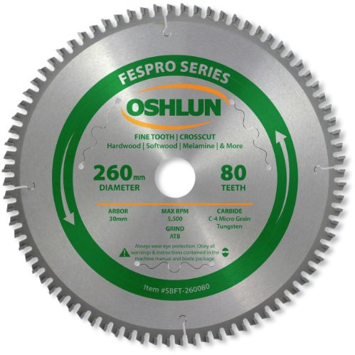 oshlun fespro Allgemeine Zwecke ATB Sägeblatt mit 30 mm Arbor für Festool KAPEX KS 120, SBFT-260080