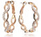 Everstone Women's Jewerly Yellow Gold Plated Crystal Hoop Earrings X'mas Gift Gm045YG 1.5 inches (Rose Gold)