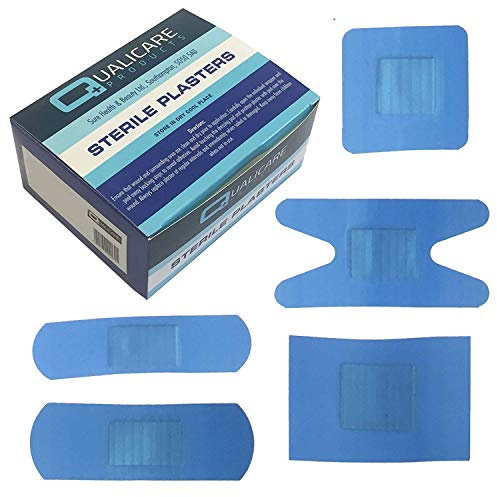 Qualicare Blue Detectable Waterproof Assorted Plasters (Box of 100)