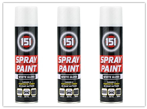 (Pack of 3) - White Gloss Spray Paint 250ml - By PAJEE ™