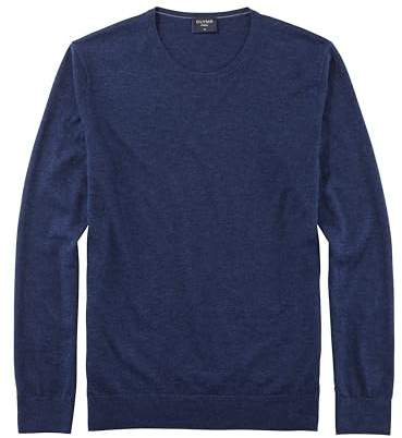OLYMP Herren Pullover Rundhals Casual.Strick,Plain Jersey,Regular fit,royal 19,L
