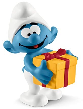 schleich 20816 Schlumpf mit Geschenk, für Kinder ab 3+ Jahren, The Smurfs - Spielfigur