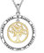LOVORDS Collana Donna Incisa Argento Sterling 925 Pendente Ciondolo Albero della Vita Famiglia Cerchio Regalo Nonna