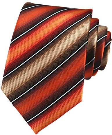 Secdtie Klassische Herren-Krawatte aus gewebter Jacquard-Seide, formelle Party-Krawatte, Orange / Braun, Einheitsgröße
