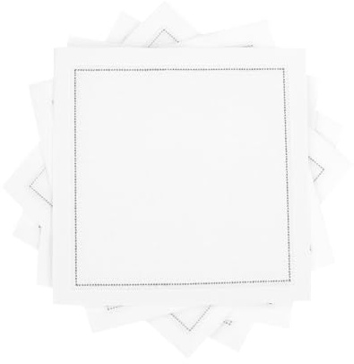 Weiße Cocktail-Servietten, 100% Baumwolle, 50 Stück, 11,4 x 11,4 cm, Hotelqualität, weich und saugfähig, ideal für Zuhause, Partys und besondere Anlässe, Brautpartys, Hochzeiten, Jubiläen und