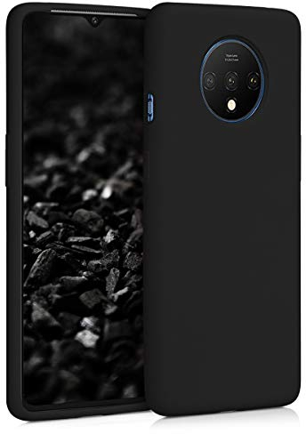 kwmobile Hülle kompatibel mit OnePlus 7T Hülle - Silikon Handy Case - Handyhülle weiche Oberfläche - kabelloses Laden - Schwarz