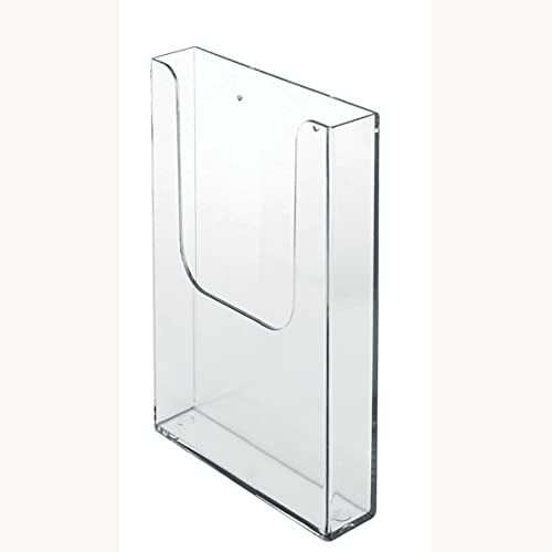 DISPLAY SALES Wand-Prospektdispenser aus Acryl | Lagerregale im DIN lang Hochformat | 60 Stück | Flyerhalter für die Wand | Wandprospektständer transparent glasklar