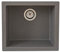 Respekta Ohio Fregadero de Mineralite en gris hormigón/Fregadero empotrado de 1 cubeta de 50 x 44 cm/Apto para bases a partir de 50 cm de ancho