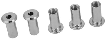 M6/M8 Iron Plated Nickel Flat Nuts Set, Round Head Sleeve Nuts, Different Size and Quantity Furniture Fastener Set for Hex Screwdriver(M8*15-30pcs)