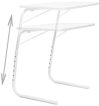 modezvous Table Pliante d'Appoint Portable pour Ordinateur, Réglable en Hauteur, pour Chambre, Salon, Lit - Blanc