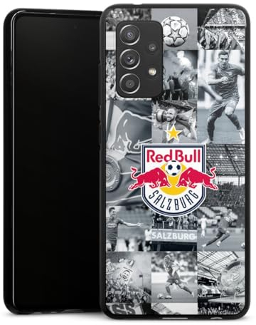 Silikon Hülle kompatibel mit Samsung Galaxy A52 Case schwarz Handyhülle FC Red Bull Salzburg Red Bull Salzburg