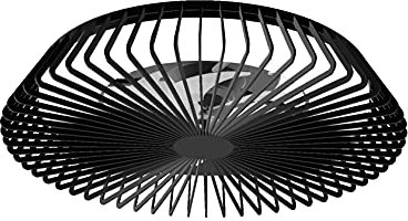 Mantra Iluminación. Modelo HIMALAYA. Ventilador y plafón de techo de 63 cm de diámetro en color negro. Fuente de luz LED 70W 2700K-5000K 4900lm. Ventilador 35W