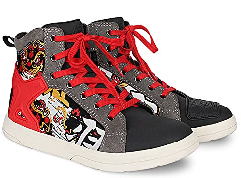 Sebasty Casual Motocross Botas,Stivali Moto Moto,Stivali Moto Traspiranti Anti-Caduta,Stivali Endurance,Motocross 4 Stagioni,Red-40