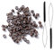 300 piezas de eslabones de cadena recubiertos de silicona marrón de 5 mm para conectar extensiones de cabello humano y 2 piezas de herramientas de gancho de extensión de cabello (marrón)