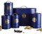 Neo Matte Matt & Copper Metal Badge 5 Kitchen Countertop Canisters Jars Tins Set Tea Coffee Sugar Biscuit Bread Bin Box Food Storage Organiser (Navy)