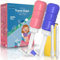 2Pcs-Pack Perineal Bottle for Postpartum Care - 300ml Portable Bidet for Travel with Water Seal Cap Angled Spout for Post Partum Pain Relief. Postpartum Essentials with Storage Bag,Blue+Pink