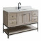 Loberon Waschtisch Bayeaux, White-Washed-Finish, Landhaus-Look mit Industrial Anmutung, nostalgischer Charme, Badmöbel, Mangoholz, Quarzstein, Gusseisen, grau/schwarz/weiß