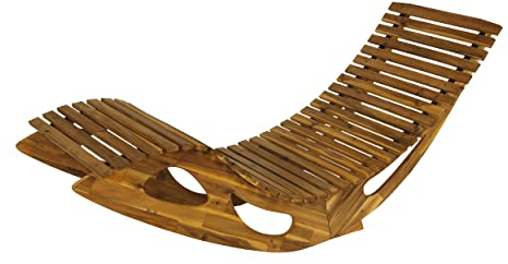 Chillroi® Ergonomische Schwungliege Sonnenliege Gartenliege Wippfunktion Akazie