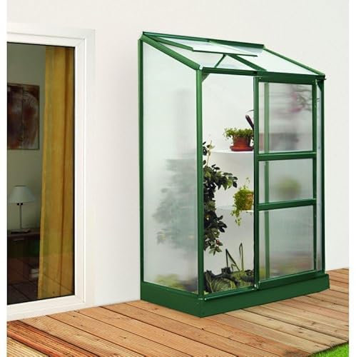 Ezooza Serra addossata Vitavia Ida 900 in Alluminio Verde e policarbonato alveolare 4mm, 69 x 131 H 182 cm Made in Germany