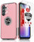LeYi Hülle für Samsung Galaxy A54 5G Handyhülle mit 2*Schutz Glas Folie & 2*Kamera Folie, TPU Militärschutz Hybrid Schutzhülle mit 360° Metall Ring Halter Ständer Stoßfest Case Cover Rosa