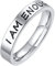 Lieson Ringe Edelstahl Frauen Silber, Verlobung Ringe Frauen Gravur I AM Enough Poliert 4MM Ring Mit Gravur Personalisiert Größe 52 (16.6)