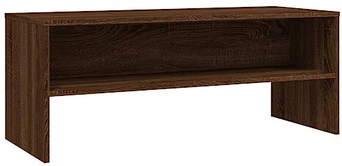 vidaXL TV Schrank, Fernsehschrank mit viel Stauraum, Lowboard für Fernseher Wohnzimmer, Fernsehtisch HiFi Schrank TV Möbel, Braun Eichen Optik Holzwerkstoff