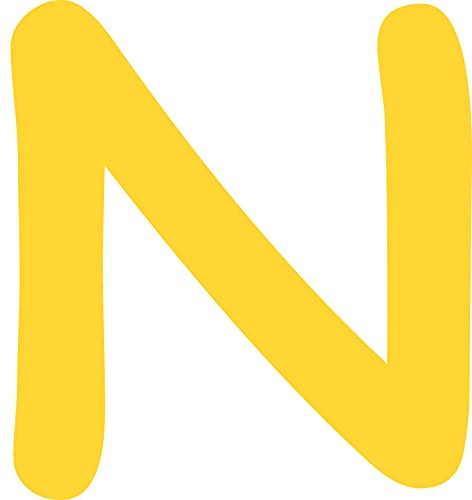 Kleckerliese Buchstaben Aufkleber 20 cm Einzel – seidenmatte Alphabet Sticker A–Z für Kinderzimmer, Wand, Tür, Möbel & Auto – selbstklebend & konturgeschnitten – N – Farbe Gelb