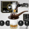 DELYGA Cocktail Smoker Kit with Torch 4-Flame, Pipe Whiskey Smoker Kit with Torch, Old Fashioned Kit, Bourbon Gifts for Men, Bar Accessories, Drink Smoker Kit (LvL 2 - Wood Dark Brown - No Butan)