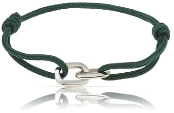Made by Nami Bracelet Marin - Fait à la Main Bracelet Corde Homme - Bracelet Homme Marin - Réglable Bracelet Corde - Cadeau Pour Homme - (Vert émeraude argent)