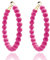Boucles d'oreilles roses chaudes, boucles d'oreilles rondes en perles acryliques roses d'été, mode bohème faites à la main, bijoux pour femmes, boucles d'oreilles créoles en perles roses