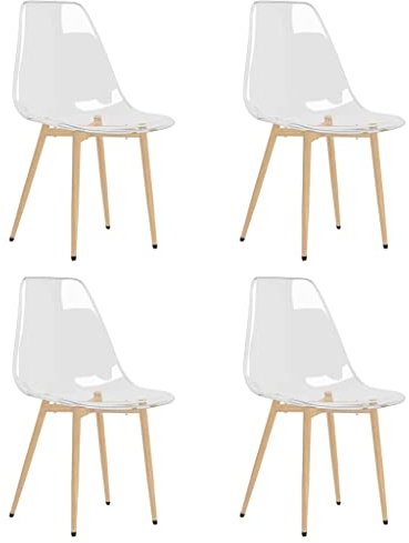 vidaXL Esszimmerstühle 4 Stk. Transparent PET