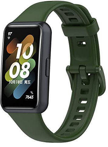 KUTEWEU Cinturino Compatibile con Huawei Band 7 Cinturino, Silicone Braccialetto di Ricambio Accessori TPE Sportivo Cinturino per Huawei Band 7 Smartwatch (Verde)