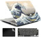 AMCJJ Custodia Rigida Compatibile con MacBook Air 13 Pollici 2017-2010 Release A1466/A1369,Plastica Case Cover & EU Tastiera Cover & Screen Protecto,Kanagawa Japan Wave