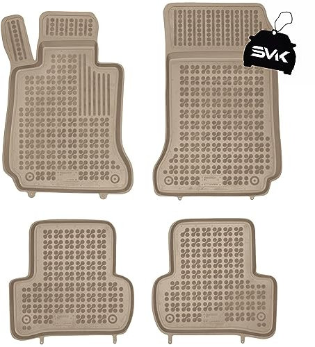 SMK Beige Auto fußmatten gummimatten passt für Mercedes-Benz C-Klasse W204 2007-2014 fussmatten Auto für alle Jahreszeiten, die vor Schmutz und Dreck schützt fußmatten Auto