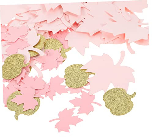 Abaodam 2 Packungen Ahorn-kürbis-konfetti Konfetti-ornament Für Den Herbsttisch Herbstliches Glitzerkonfetti Rosa Herbstdeko Ahornblätter Konfetti Papier Kleine Hochzeitsbedarf Blitz